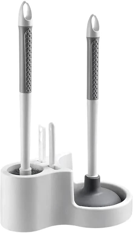 مجموعه برس کاسه توالت و پیستون توالت ZERIFAM، برس کاسه سیلیکونی 4 در 1 و پیستون توالت سنگین با نگهدارنده تهویه دار، برس توالت 2 در 1 و ترکیب پیستون برای تمیز کردن عمیق حمام مجموعه برس کاسه توالت و پیستون توالت ZERIFAM، برس کاسه سیلیکونی 4 در 1 و پیستون توالت سنگین با نگهدارنده تهویه دار، برس توالت 2 در 1 و ترکیب پیستون برای تمیز کردن عمیق حمام