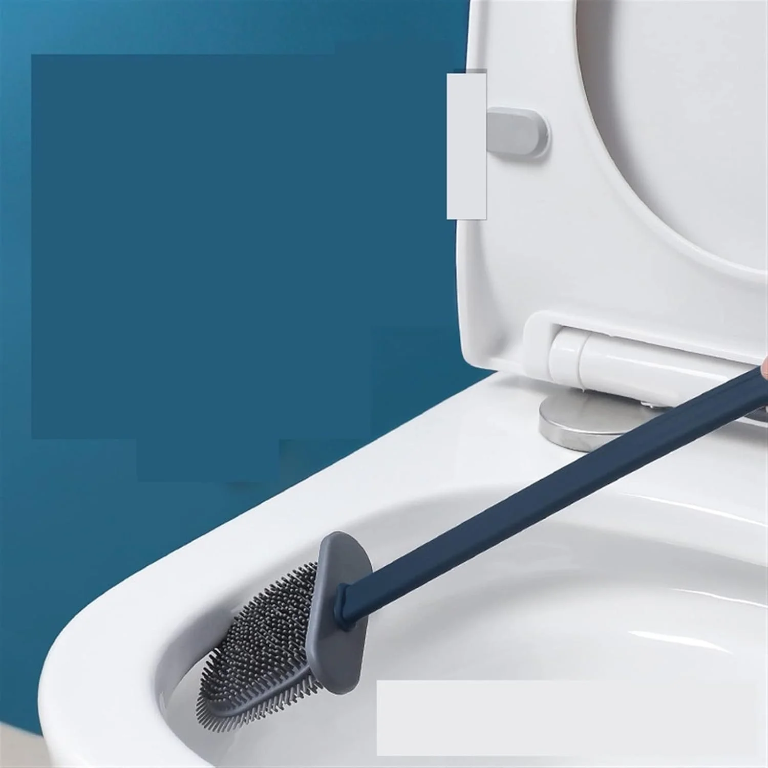 برس توالت و جا برسی، مناسب برای نصب دیواری، برس سیلیکونی با دسته بلند پلاستیکی برای تمیز کردن عمیق برس توالت و جا برسی، مناسب برای نصب دیواری، برس سیلیکونی با دسته بلند پلاستیکی برای تمیز کردن عمیق