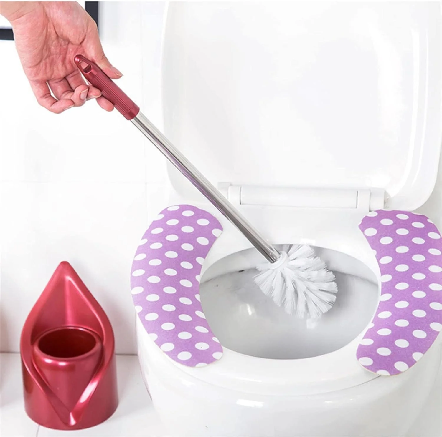 برس توالت فرنگی با موهای نرم به همراه پایه نگهدارنده، قابل نصب روی دیوار، دسته بلند، برس تمیز کننده توالت فرنگی، لوازم جانبی مدرن و بهداشتی حمام