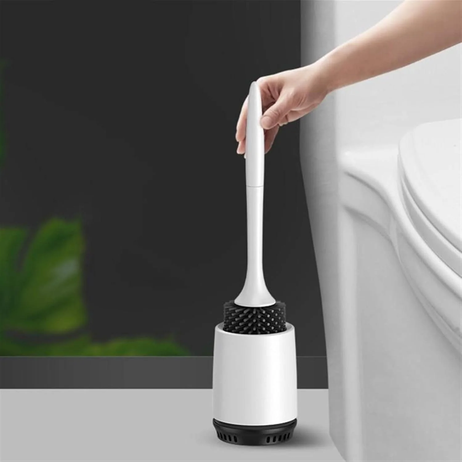 برس توالت فرنگی بهداشتی، برس توالت با موهای نرم سیلیکونی، ست نگهدارنده برس توالت دیواری، محصول نظافت منزل