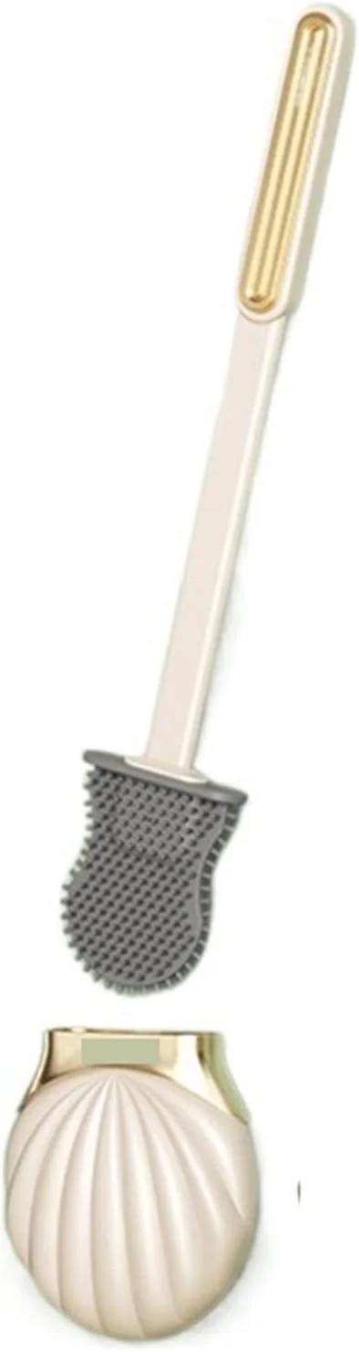 برس توالت ZKSKOX، برس توالت سیلیکونی با دسته بلند به همراه پایه، قابل نصب روی دیوار، ست برس تمیز کننده توالت فرنگی، لوازم جانبی حمام