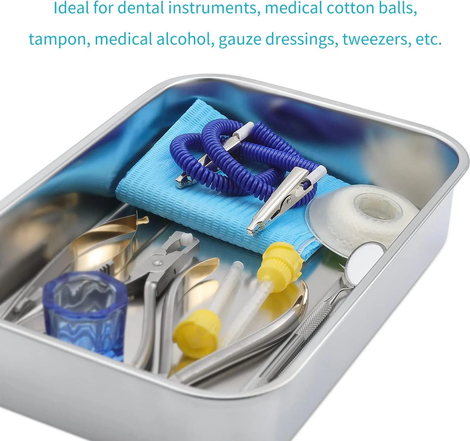 سینی های استیل ضد زنگ ANNWAH، سینی نگهدارنده ابزار جراحی دندانپزشکی پزشکی، سینی های استریل با درب و دستگیره در 2 اندازه بزرگ نقره ای AS305 1 سینی های استیل ضد زنگ ANNWAH، سینی نگهدارنده ابزار جراحی دندانپزشکی پزشکی، سینی های استریل با درب و دستگیره در 2 اندازه بزرگ نقره ای AS305 1