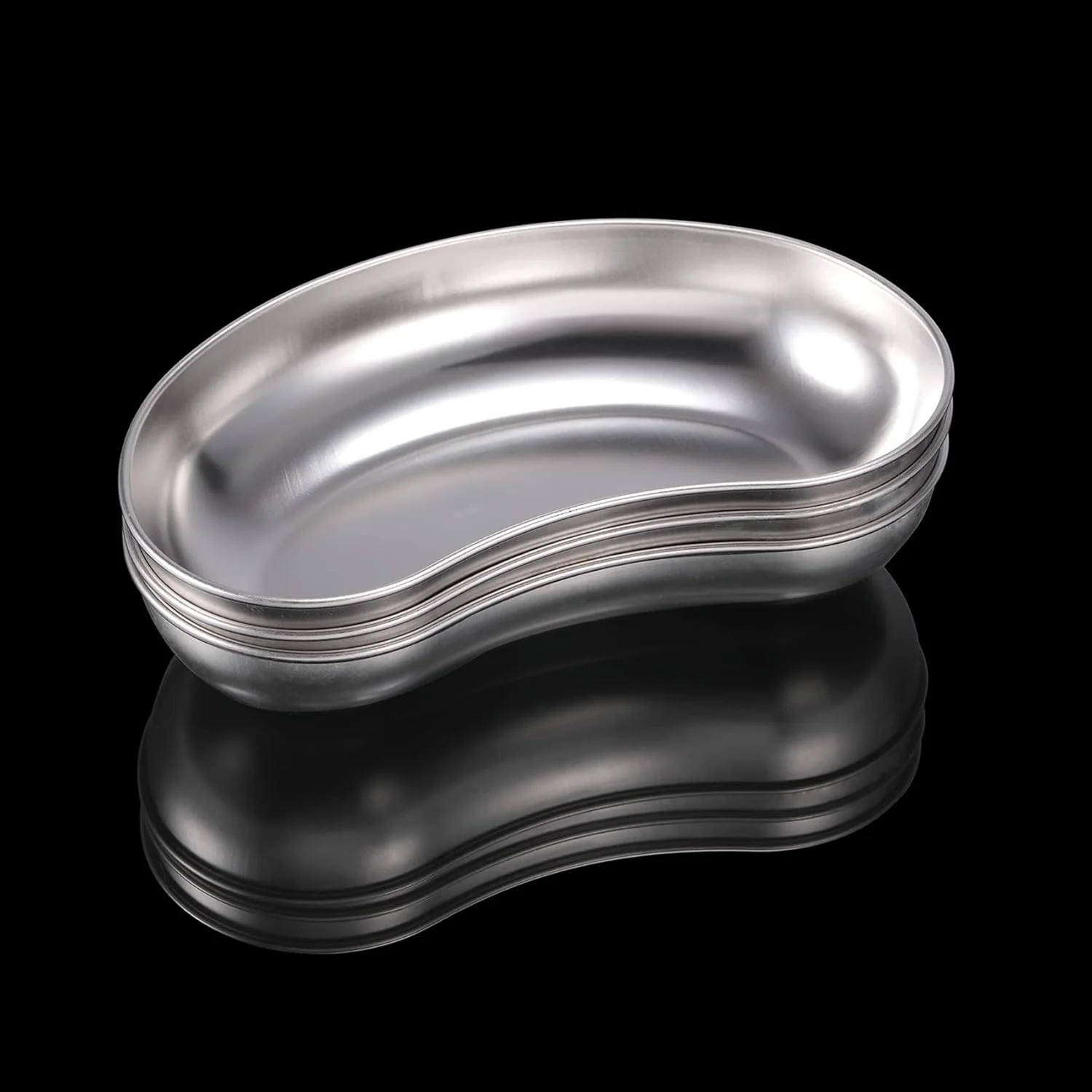 سینی کلیه ای متوسط استیل ضد زنگ آنهوا، بسته 3 عددی، سینی ابزار برای لوازم دندانپزشکی، سازمان دهنده حمام، ابزار خالکوبی، درمان حیوانات خانگی، ابزار جواهرات (21cm*11.4cm*4cm)