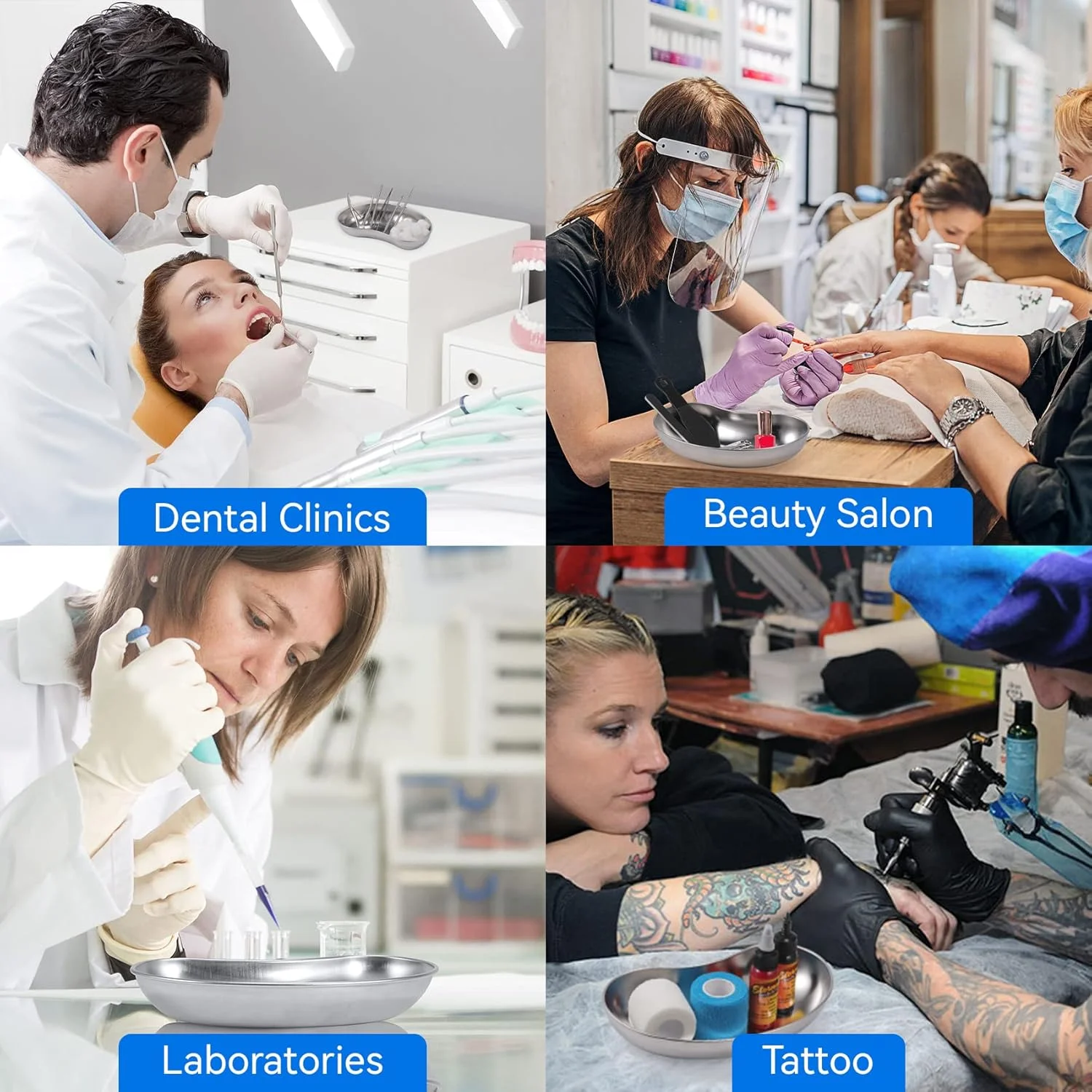 سینی کلیه ای متوسط استیل ضد زنگ آنهوا، بسته 3 عددی، سینی ابزار برای لوازم دندانپزشکی، سازمان دهنده حمام، ابزار خالکوبی، درمان حیوانات خانگی، ابزار جواهرات (21cm*11.4cm*4cm) سینی کلیه ای متوسط استیل ضد زنگ آنهوا، بسته 3 عددی، سینی ابزار برای لوازم دندانپزشکی، سازمان دهنده حمام، ابزار خالکوبی، درمان حیوانات خانگی، ابزار جواهرات (21cm*11.4cm*4cm)