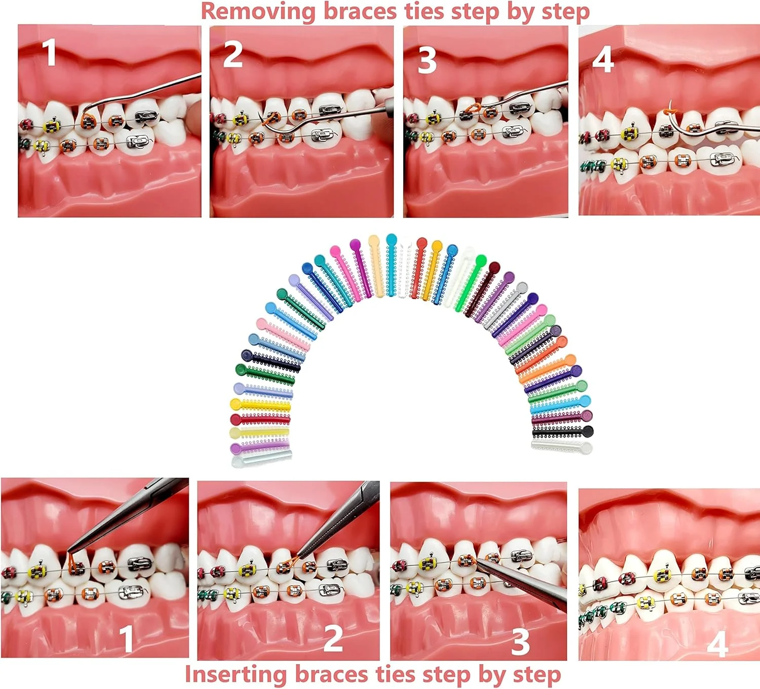 کش های رنگی ارتودنسی آرتمن، چند رنگ، 1040 عدد، سیم های ارتودنسی برای دندان، تعویض آسان، کش های رنگی ارتودنسی کش های رنگی ارتودنسی آرتمن، چند رنگ، 1040 عدد، سیم های ارتودنسی برای دندان، تعویض آسان، کش های رنگی ارتودنسی