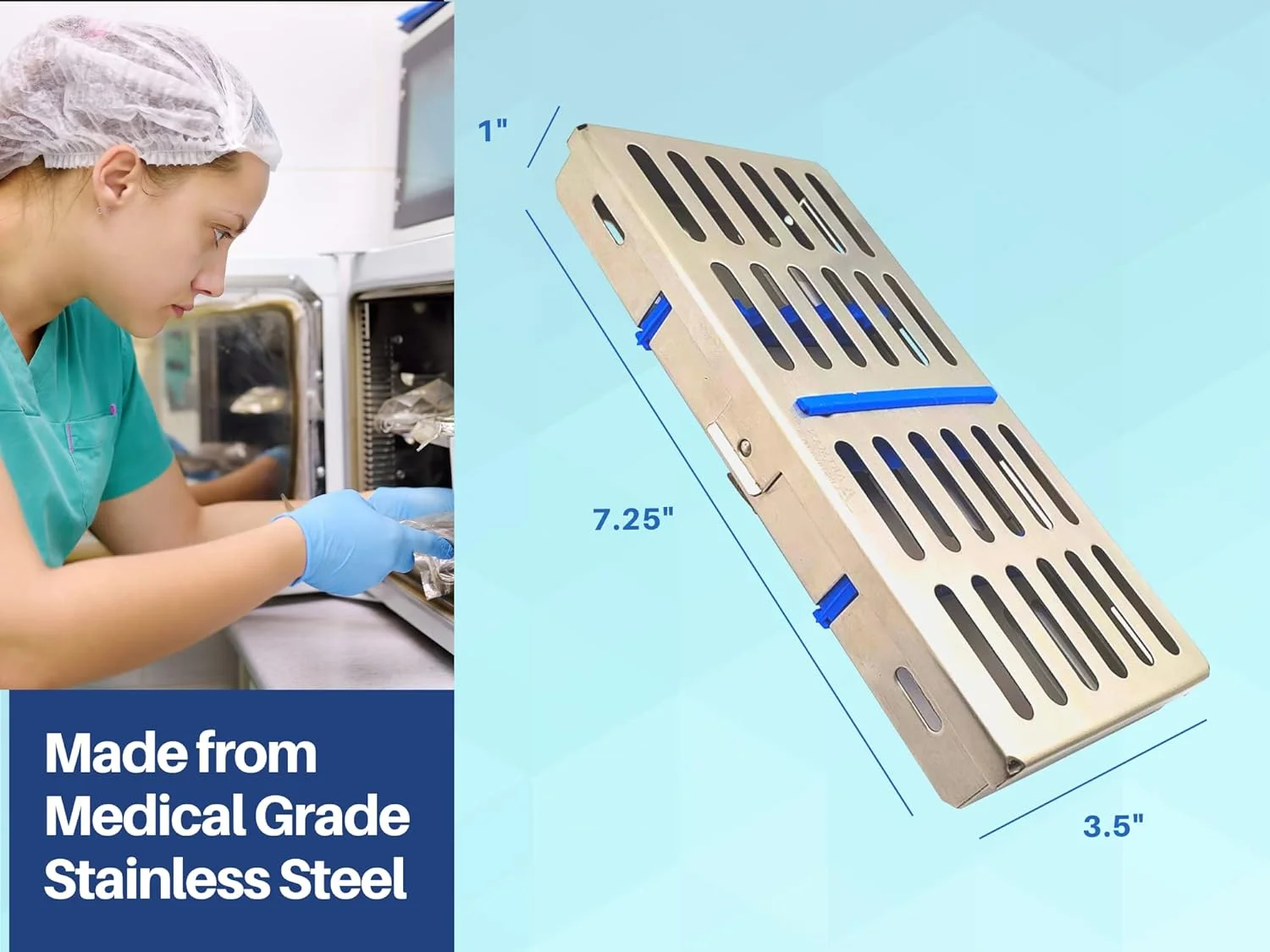 سینی رک کاست استریلیزاسیون ابزار Artman برای اتوکلاو آزمایشگاه جراحی دندانپزشکی 7"X3.5"X0.9" سینی رک کاست استریلیزاسیون ابزار Artman برای اتوکلاو آزمایشگاه جراحی دندانپزشکی 7"X3.5"X0.9"