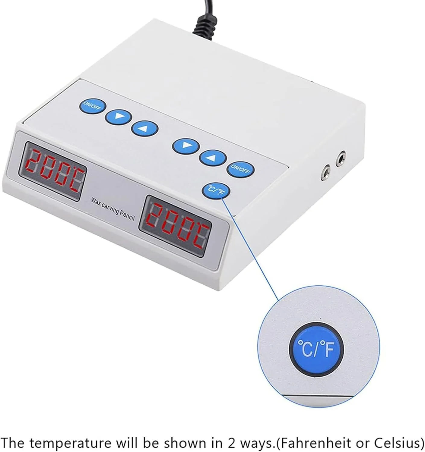 دستگاه موم‌کاری دندانپزشکی، دستگاه موم برقی، ابزار دندانپزشکی با دو قلم و 6 نوک موم، برای حکاکی موم، کار با موم جواهرات، حکاکی صنعتی