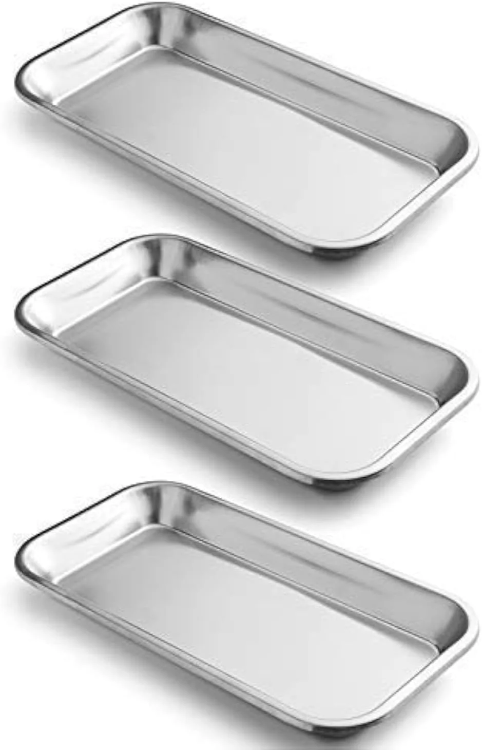 سینی جراحی COYMOS بسته 3 عددی، سینی استیل ضد زنگ برای لوازم ابزار آزمایشگاهی، ابزار تاتو (نقره ای) سینی جراحی COYMOS بسته 3 عددی، سینی استیل ضد زنگ برای لوازم ابزار آزمایشگاهی، ابزار تاتو (نقره ای)