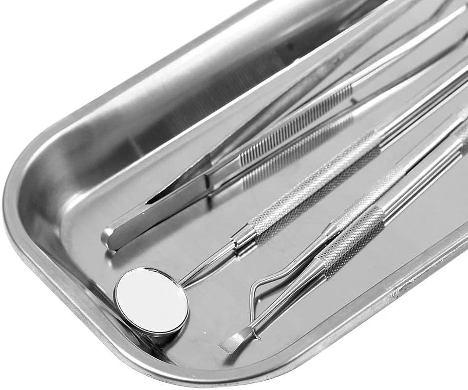 سینی ابزار پزشکی دندانپزشکی استیل ضد زنگ، ابزار مفید برای سینی های آزمایشگاهی کلینیک، سینی ابزار 22.5 × 11.5 × 2 سانتی متر