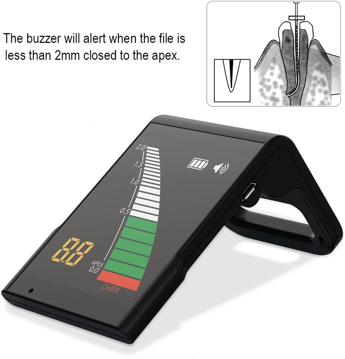 دستگاه تعیین موقعیت اپکس دندان، ابزار اندازه گیری کانال ریشه با دقت بالا و صفحه نمایش 3.2 اینچی LCD، ابزار اندازه گیری اپیکال دندان برای درمان اندودنتیک دستگاه تعیین موقعیت اپکس دندان، ابزار اندازه گیری کانال ریشه با دقت بالا و صفحه نمایش 3.2 اینچی LCD، ابزار اندازه گیری اپیکال دندان برای درمان اندودنتیک