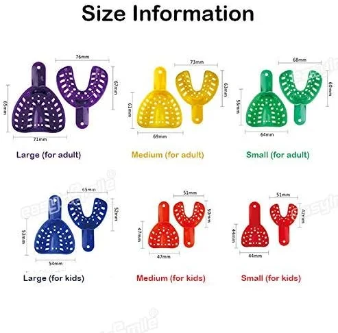 قالب های دندانی Easyinsmile، لوازم دندانپزشکی، اتوکلاو شونده، نگهدارنده پلاستیکی سوراخ دار مرکزی برای ابزار دهان (چند رنگ - 12 عدد)