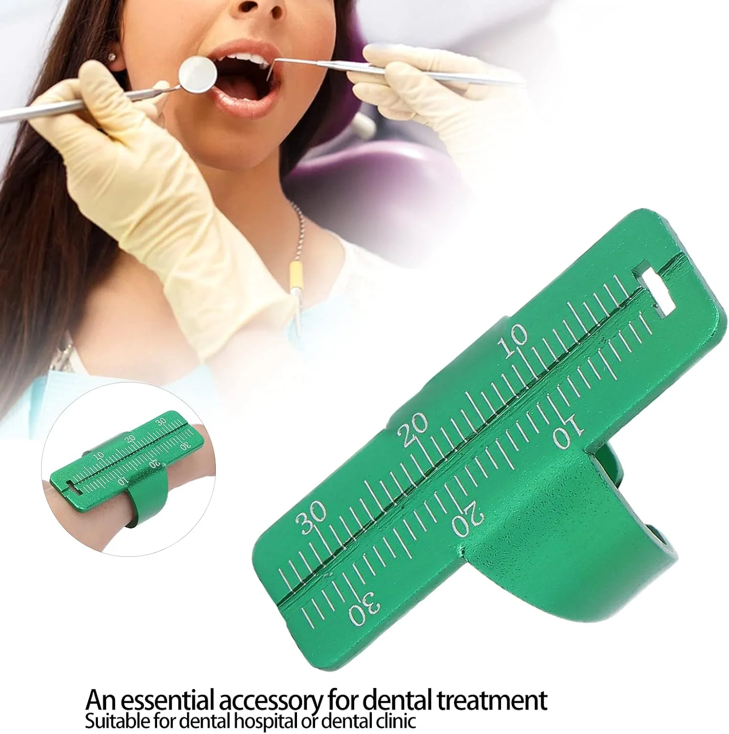 حلقه اندو رولر، حلقه خط کش دندانپزشکی اندودنتیک، ابزار اندازه گیری دهانه اندودنتیک آلیاژ آلومینیوم (سبز) حلقه اندو رولر، حلقه خط کش دندانپزشکی اندودنتیک، ابزار اندازه گیری دهانه اندودنتیک آلیاژ آلومینیوم (سبز)