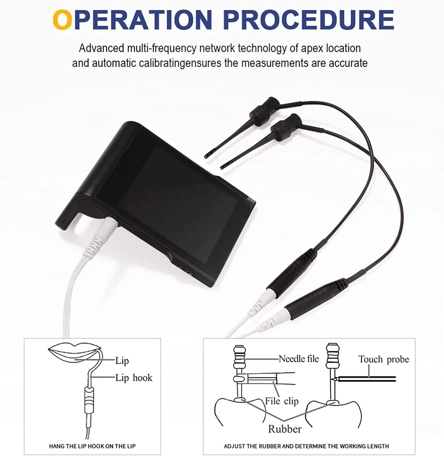 دستگاه تعیین موقعیت اپکس دندان، ابزار اندازه گیری کانال ریشه با دقت بالا و صفحه نمایش 3.2 اینچی LCD، ابزار اندازه گیری اپیکال دندان برای درمان اندودنتیک دستگاه تعیین موقعیت اپکس دندان، ابزار اندازه گیری کانال ریشه با دقت بالا و صفحه نمایش 3.2 اینچی LCD، ابزار اندازه گیری اپیکال دندان برای درمان اندودنتیک