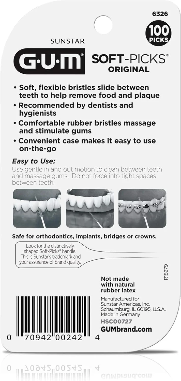 GUM - 6326RA خلال دندان نرم اورجینال، 100 عدد