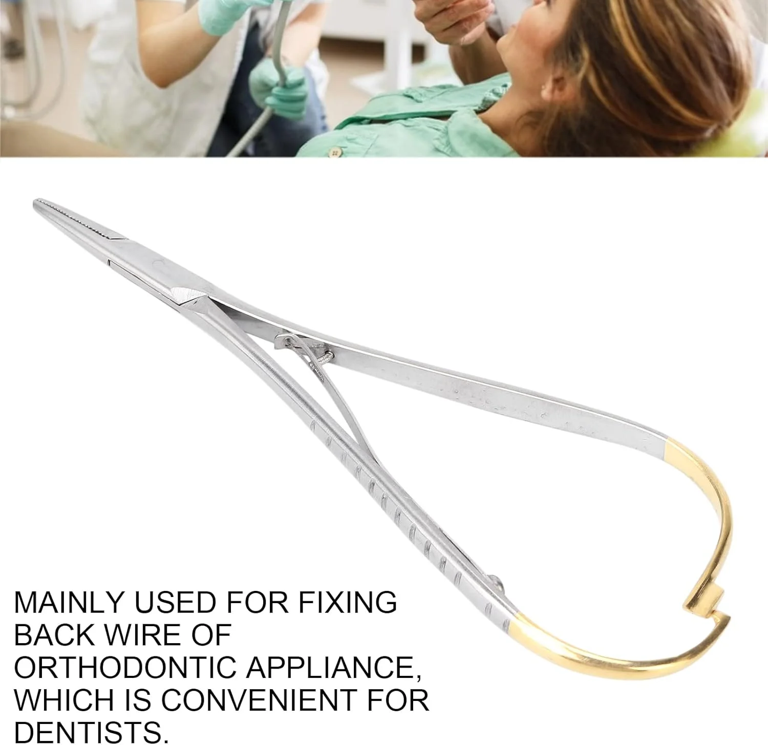 ست ارتودنسی دندان، انبر نگهدارنده سوزن دندان فولاد ضد زنگ برای نگه داشتن سیم