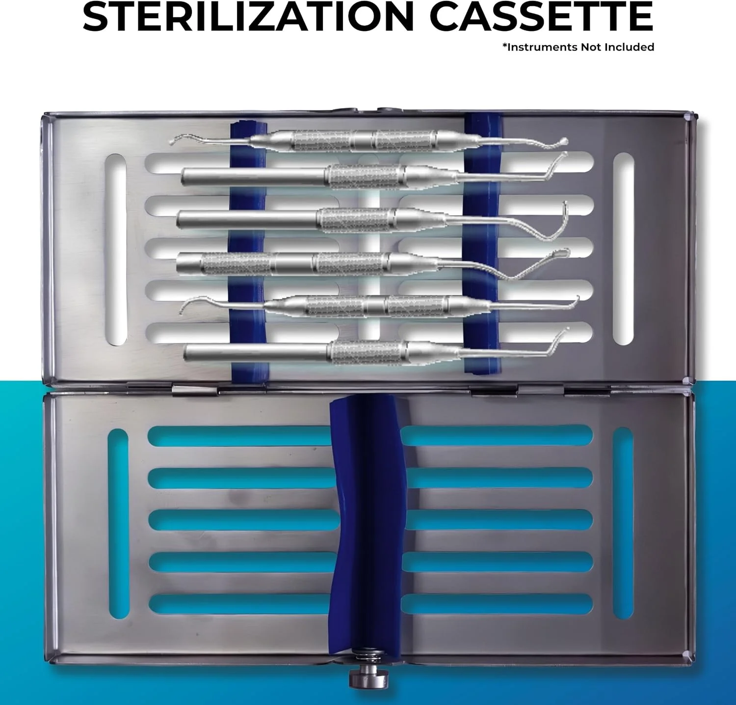 کاست استریلیزاسیون ابزار دندانپزشکی Hilbro، فولاد ضد زنگ 304، اتوکلاو تا 134 درجه سانتیگراد، نگهدارنده های سیلیکونی و قفل، 18.5 × 8 × 3.5 سانتی متر، ظرفیت 6 ابزار کاست استریلیزاسیون ابزار دندانپزشکی Hilbro، فولاد ضد زنگ 304، اتوکلاو تا 134 درجه سانتیگراد، نگهدارنده های سیلیکونی و قفل، 18.5 × 8 × 3.5 سانتی متر، ظرفیت 6 ابزار
