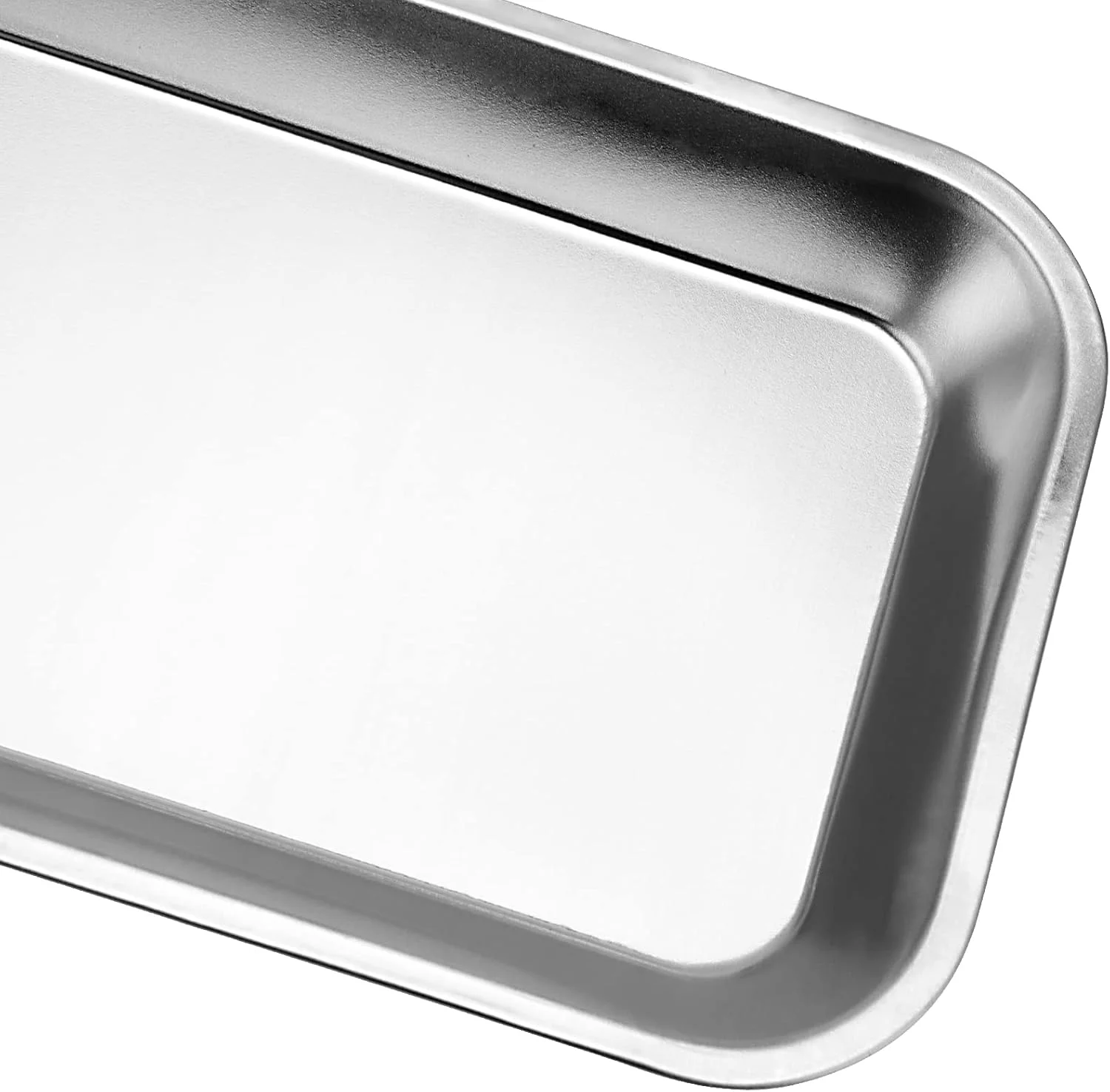 مجموعه ۱۰ عددی سینی ابزار جراحی HOZEON، سینی استیل ضد زنگ، سینی ابزار دندانپزشکی با لبه های بدون درز برای ابزار آزمایشگاهی، دندانپزشکی و تاتو، نوع تخت نقره ای