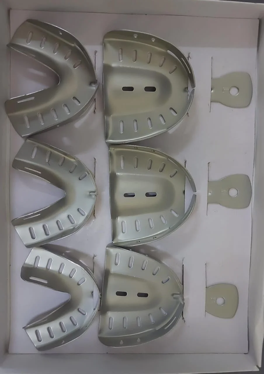 ست 6 عددی قالبگیری دندان استیل ضد زنگ با پرداخت سندبلاست، قالب دندان قابل اتوکلاو، ابزار دندانپزشکی، نگهدارنده دندان ست 6 عددی قالبگیری دندان استیل ضد زنگ با پرداخت سندبلاست، قالب دندان قابل اتوکلاو، ابزار دندانپزشکی، نگهدارنده دندان