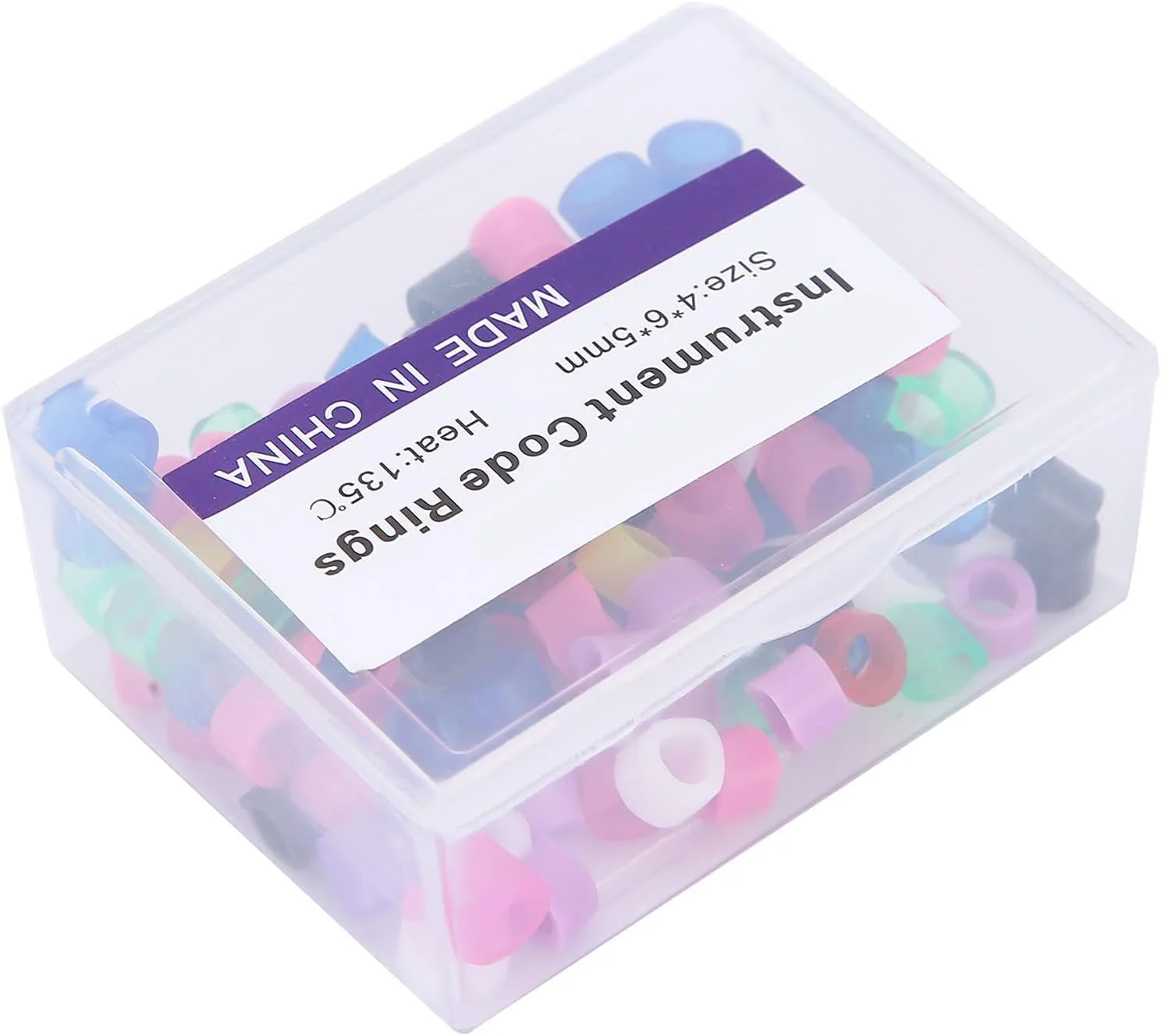 حلقه های کد رنگی ابزار دندانپزشکی 100 عددی، حلقه های کد رنگی غیر سمی سیلیکونی، لوازم جانبی