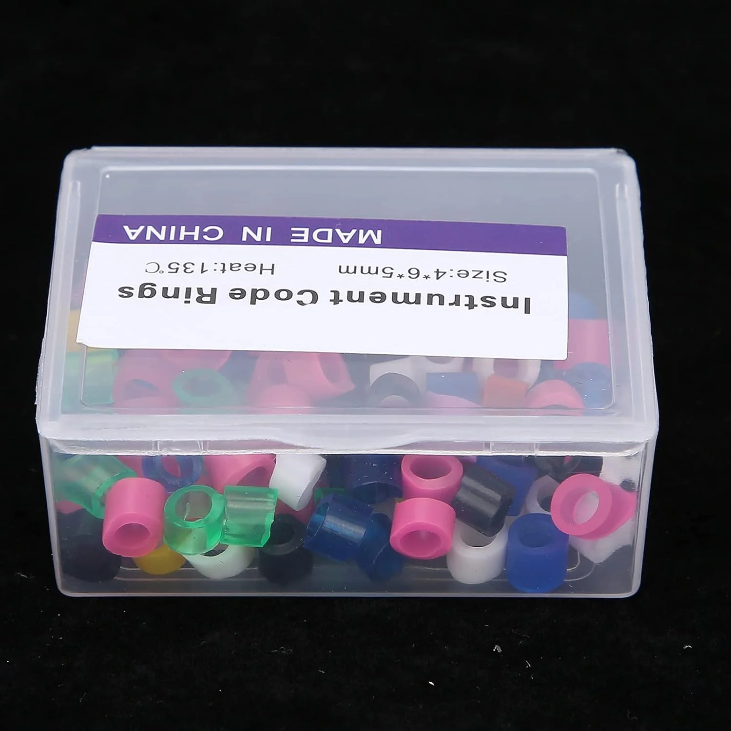 حلقه های کد رنگی ابزار دندانپزشکی 100 عددی، حلقه های کد رنگی غیر سمی سیلیکونی، لوازم جانبی