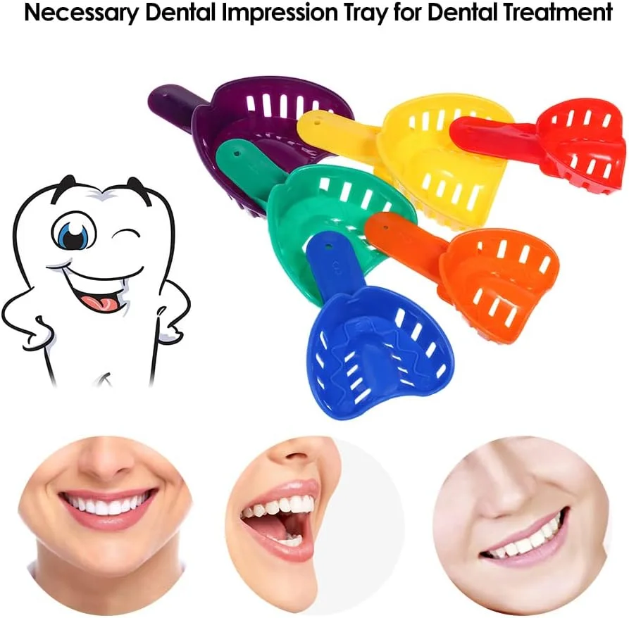 ۱۲ عدد قالبگیری دندان پلاستیکی U شکل، نگهدارنده دندان، ابزار اتوکلاو، قالب گیری دندان، ابزار مراقبت از سلامت دهان