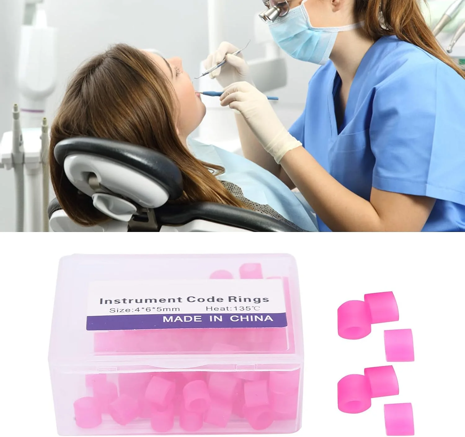 حلقه های کد رنگی ابزار دندانپزشکی 100 عددی، حلقه های کد رنگی غیر سمی سیلیکونی دندانپزشکی، لوازم جانبی حلقه های کد رنگی ابزار دندانپزشکی 100 عددی، حلقه های کد رنگی غیر سمی سیلیکونی دندانپزشکی، لوازم جانبی