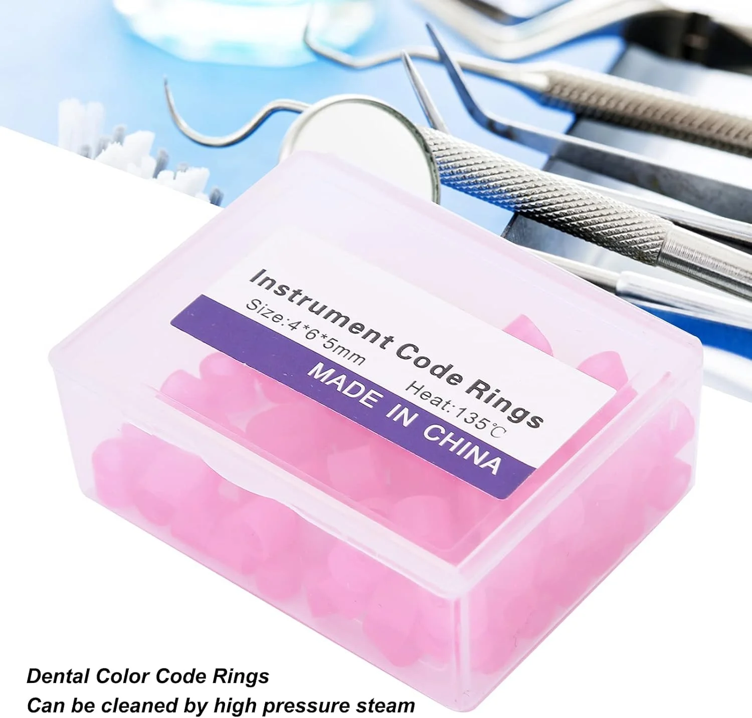 حلقه های کد رنگی ابزار دندانپزشکی 100 عددی، حلقه های کد رنگی غیر سمی سیلیکونی دندانپزشکی، لوازم جانبی حلقه های کد رنگی ابزار دندانپزشکی 100 عددی، حلقه های کد رنگی غیر سمی سیلیکونی دندانپزشکی، لوازم جانبی