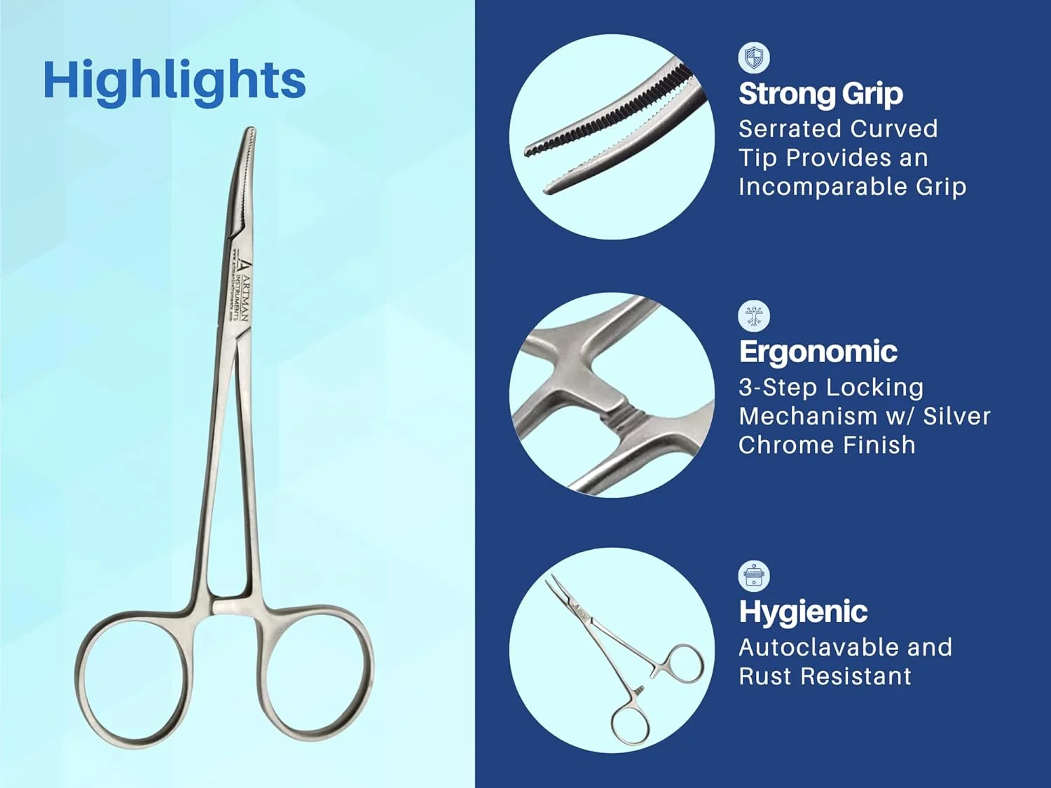 هموستات شریانی فورسپس خمیده 5 اینچی، ابزار جراحی دندانپزشکی ارتودنسی، گیره های هموستات کلی با دقت بالا توسط Wise LINKERS هموستات شریانی فورسپس خمیده 5 اینچی، ابزار جراحی دندانپزشکی ارتودنسی، گیره های هموستات کلی با دقت بالا توسط Wise LINKERS