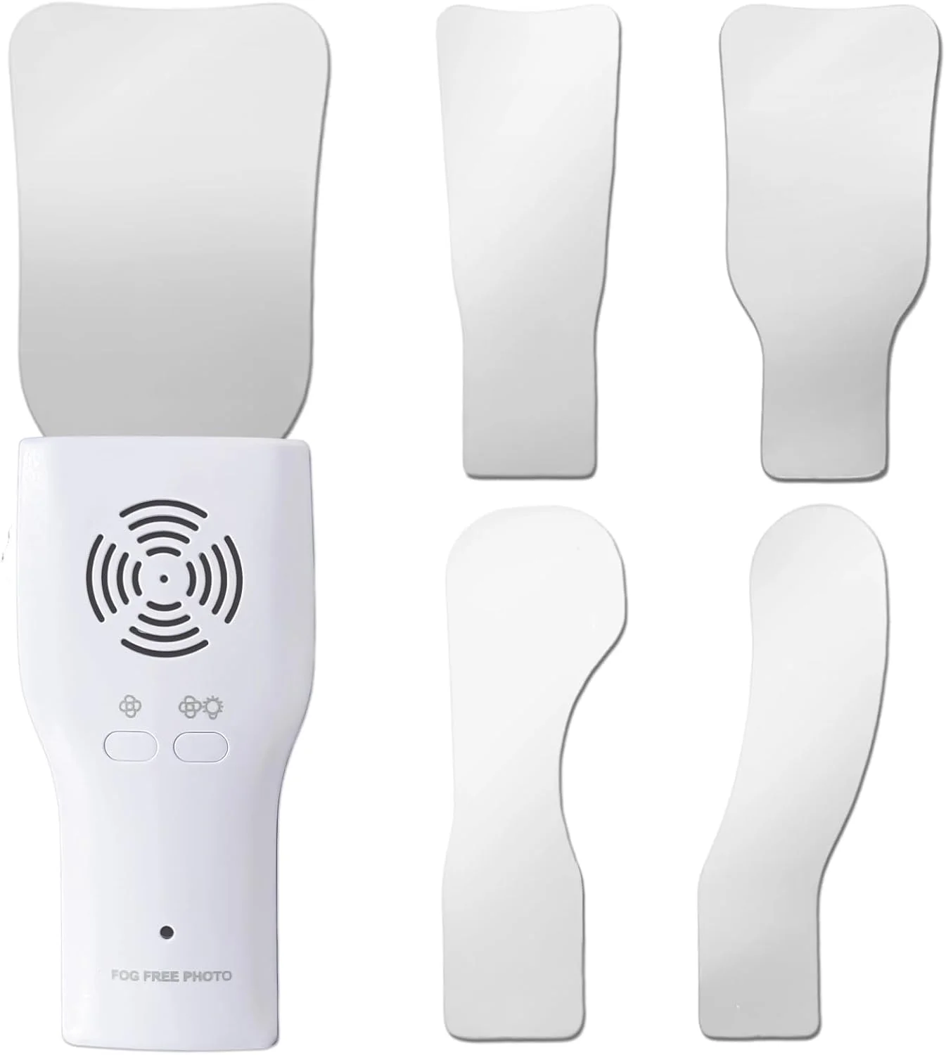 دستگاه آینه عکاسی اکلوزال دندانپزشکی بدون مه با 4 آینه بازتابنده داخل دهانی رودیوم برای دندانپزشکی، فن ضد مه و دسته نورپردازی LED با بازتابنده های شیشه ای روکش دار کیت بازرسی دهان