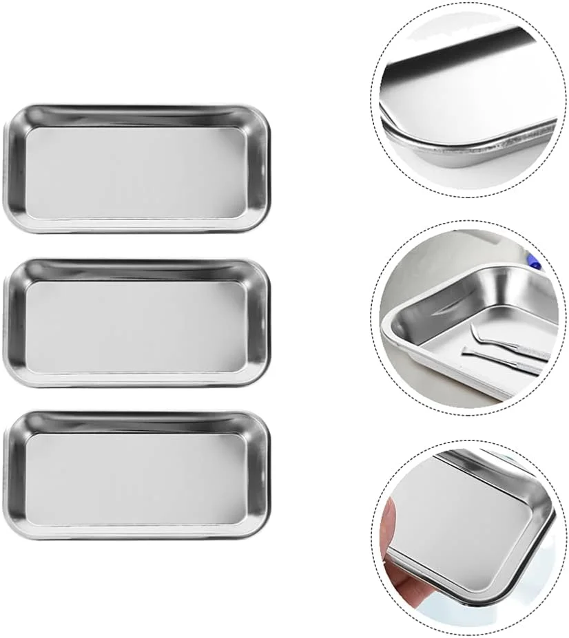 ست ۴ عددی سینی ابزار دندانپزشکی استیل ضد زنگ، مناسب برای ابزار جراحی پزشکی، ابزار آزمایشگاهی و لوازم دندانپزشکی ست ۴ عددی سینی ابزار دندانپزشکی استیل ضد زنگ، مناسب برای ابزار جراحی پزشکی، ابزار آزمایشگاهی و لوازم دندانپزشکی