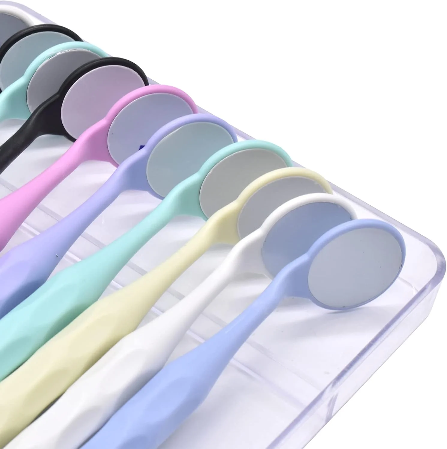 آینه دهانی دندانپزشکی با دسته پلاستیکی، آینه معاینه دندان، آینه های کوچک برای اکستنشن مژه، ابزار مراقبت از دهان برای دندانپزشک، مصارف خانگی، 6 رنگ (10 عدد در جعبه) آینه دهانی دندانپزشکی با دسته پلاستیکی، آینه معاینه دندان، آینه های کوچک برای اکستنشن مژه، ابزار مراقبت از دهان برای دندانپزشک، مصارف خانگی، 6 رنگ (10 عدد در جعبه)