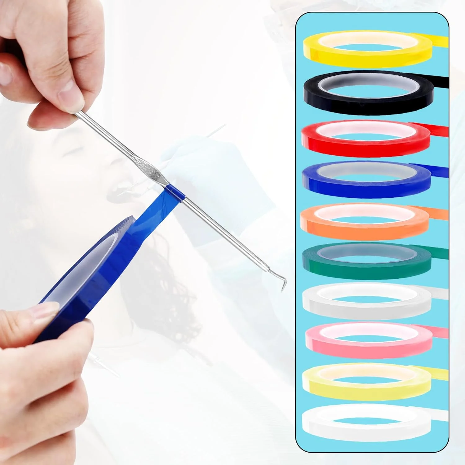 نوار اتوکلاو PEUTIER، 10 رول نوار استریلیزاسیون، عرض 6 میلیمتر، طول 66 متر، نوار شناسایی ابزار، 10 رنگ، نوار ابزار جراحی دندانپزشکی، قابل اتوکلاو، بخار 132 درجه سانتیگراد نوار اتوکلاو PEUTIER، 10 رول نوار استریلیزاسیون، عرض 6 میلیمتر، طول 66 متر، نوار شناسایی ابزار، 10 رنگ، نوار ابزار جراحی دندانپزشکی، قابل اتوکلاو، بخار 132 درجه سانتیگراد