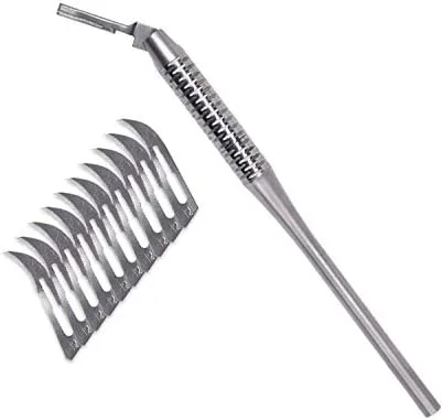 دسته اسکالپل دندانپزشکی با تیغه های گیره ای، نگهدارنده تیغه جراحی قابل تنظیم با پیچ، ابزار استیل ضد زنگ