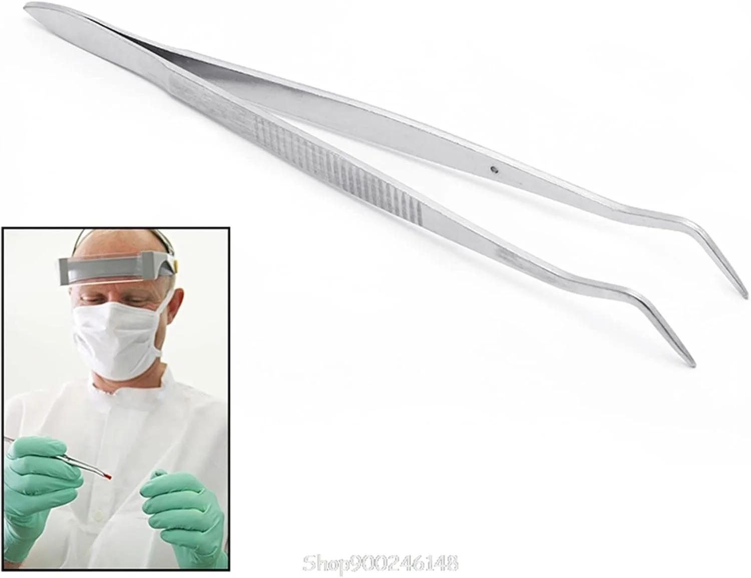 موچین استیل دندانه‌دار خمیده ابزار دندانپزشکی