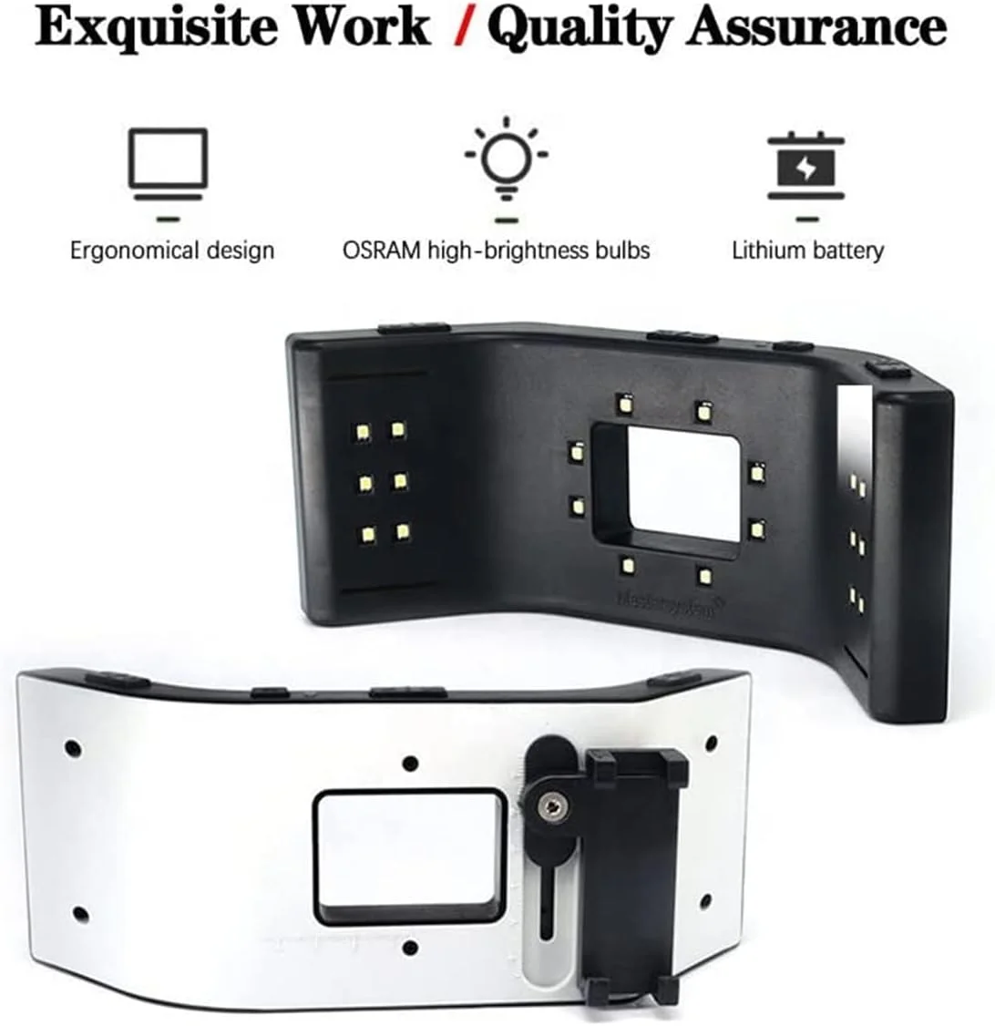 نور عکاسی دندانپزشکی موبایل SOLUK، نگهدارنده موبایل LED عکاسی دندانپزشکی 6500K، نور LED دهانی دندانپزشکی برای عکاسی موبایل و نور پرکننده نور عکاسی دندانپزشکی موبایل SOLUK، نگهدارنده موبایل LED عکاسی دندانپزشکی 6500K، نور LED دهانی دندانپزشکی برای عکاسی موبایل و نور پرکننده