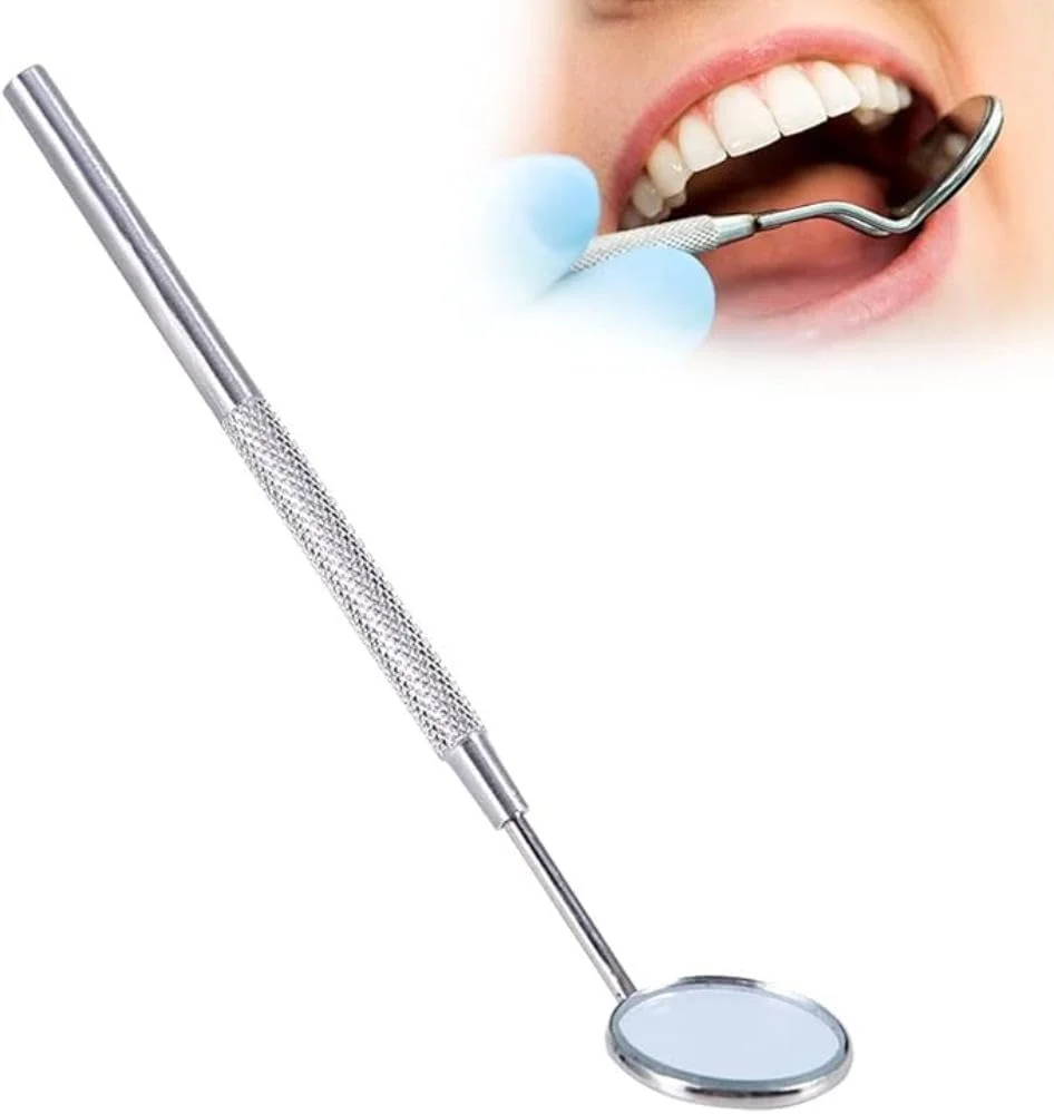 آینه دندانپزشکی استیل ضد زنگ، ابزار دندانپزشکی آینه دهانی برای بازرسی و تمیز کردن دندان با دسته، زاویه منحنی ضد مه، مراقبت از دهان آینه دندانپزشکی استیل ضد زنگ، ابزار دندانپزشکی آینه دهانی برای بازرسی و تمیز کردن دندان با دسته، زاویه منحنی ضد مه، مراقبت از دهان