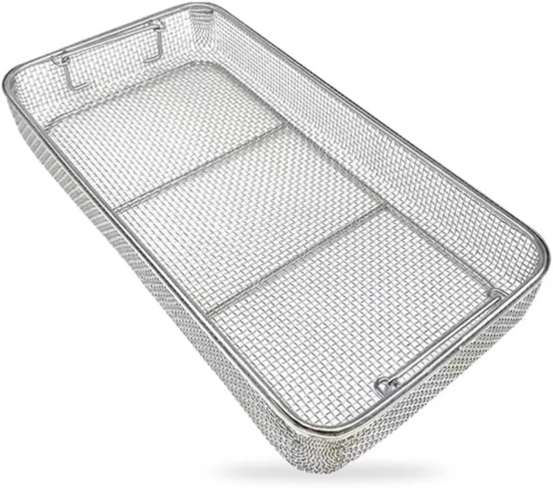 سبد توری سینی استریلیزاسیون فولاد ضد زنگ 304 برای ابزار پزشکی جراحی دندانپزشکی (35cm*30cm*7cm) سبد توری سینی استریلیزاسیون فولاد ضد زنگ 304 برای ابزار پزشکی جراحی دندانپزشکی (35cm*30cm*7cm)