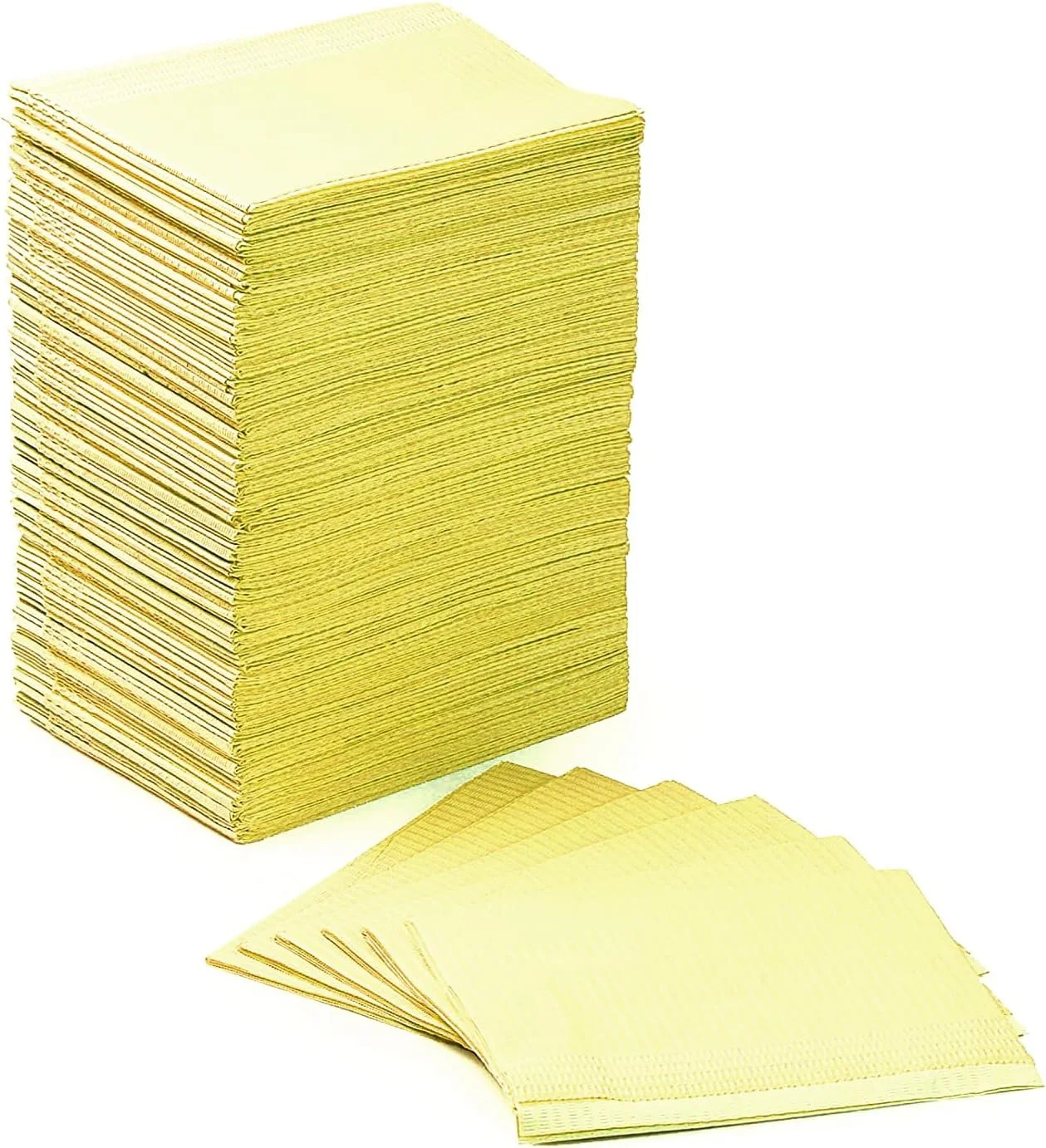 پیشبند یکبار مصرف دندانپزشکی برانسون 125 عددی، پیشبند بیمار دندانپزشکی 3 لایه، روکش میز سوراخکاری، پد تمیز کننده ضد آب و دستمال سفره دندانپزشکی (سایز 13'' x 18'')