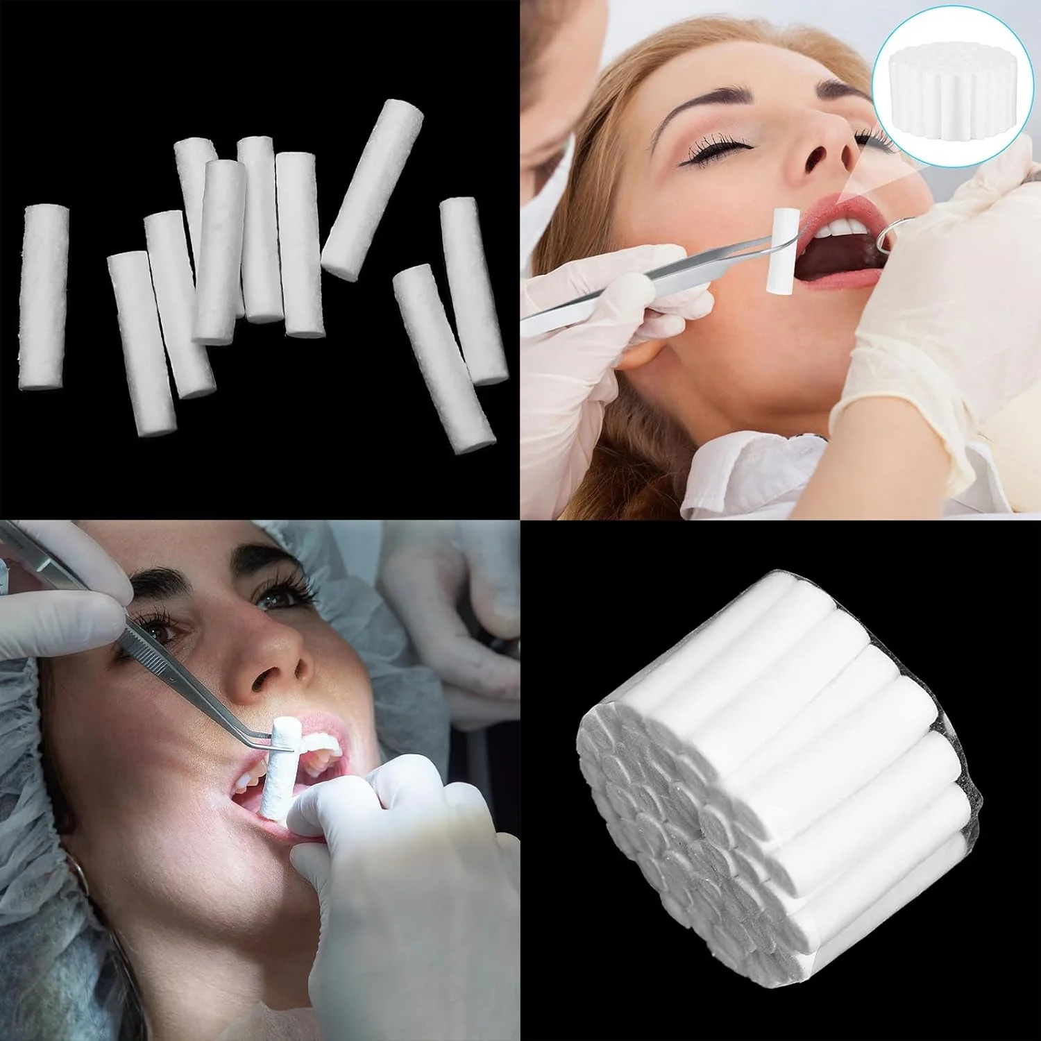 200 عدد رول پنبه ای بینی، رول های پنبه ای دندانپزشکی، پدهای بینی کمک های اولیه ایمنی، رول های پنبه ای بسیار جاذب لوازم جانبی خون دماغ پد بینی پنبه ای طبیعی (سفید)