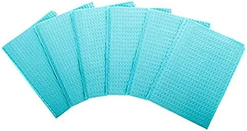 ملحفه پیشبند دندانپزشکی ضخیم 3 لایه 13 در 17 اینچ بسته 50 عددی آبی