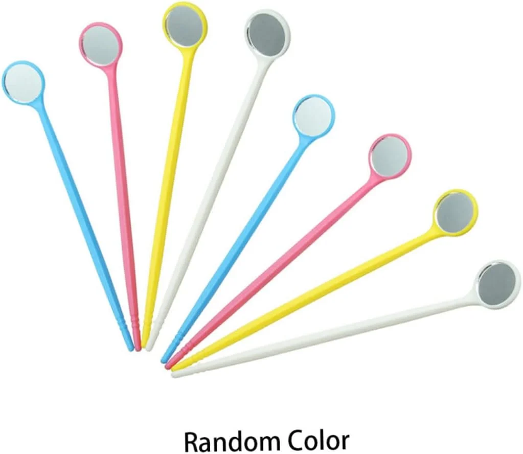 آینه دندانپزشکی پلاستیکی یکبار مصرف ضد مه برای بررسی دهان و دندان، 100 عدد