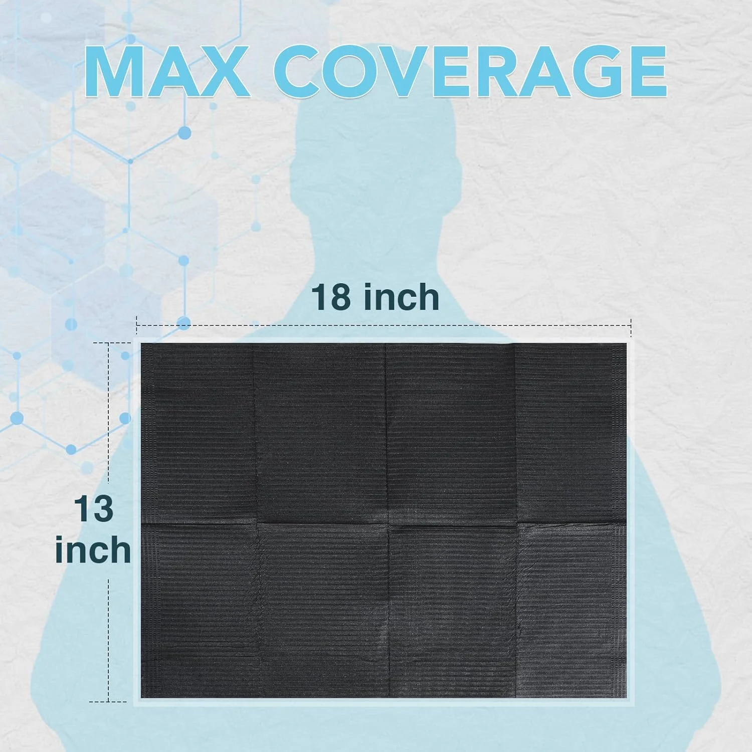 320 عدد پیش بند یکبار مصرف دندانپزشکی 33x46 سانتی متر، ورق ضد آب سه لایه برای سالن ناخن، کلینیک دندانپزشکی، غذا دادن، فروشگاه تاتو (مشکی)