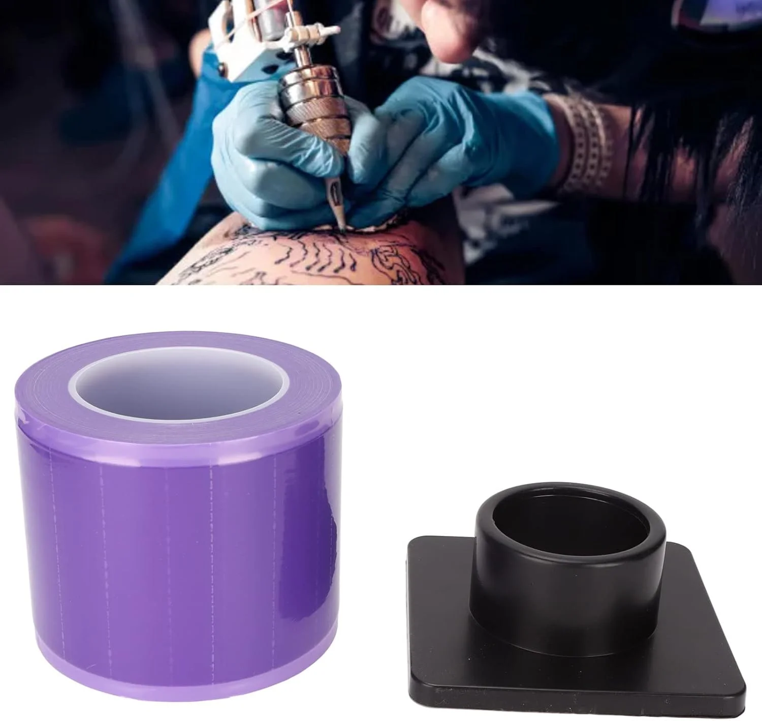 فیلم محافظ مانع، رول نوار فیلم مانع تاتو 1200 برگی، فیلم محافظ یکبار مصرف دندانپزشکی PE با ابعاد 4x6 با نوار مانع سوراخ دار با جعبه پخش کننده برای تجهیزات دندانپزشکی، تاتو و...