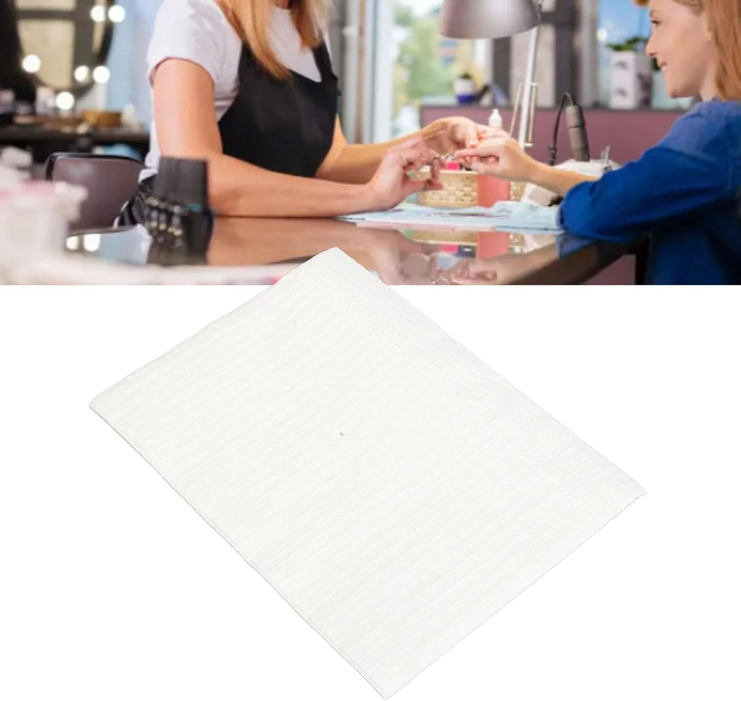 سینی زیر دستی یکبار مصرف ۸۰ عددی برای میز ناخن، پد زیر دستی، پیش بند بیمار، پوشش سینی دندانپزشکی (سفید)