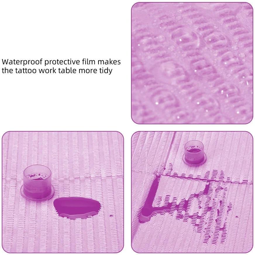 زیرانداز یکبار مصرف دندانپزشکی، روکش میز تاتو، زیرانداز تمیز کننده میز ضد آب 3 لایه، 33 در 46 سانتی متر، رومیزی برای سالن ناخن، کلینیک دندانپزشکی، لوازم زیبایی و لوازم تاتو (5 رنگ 50 عدد)
