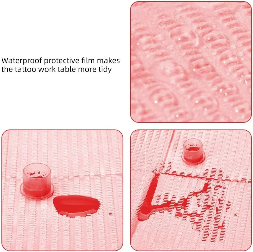 زیرانداز یکبار مصرف دندانپزشکی، روکش میز تاتو، زیرانداز تمیز کننده میز ضد آب 3 لایه، 33 در 46 سانتی متر، رومیزی برای سالن ناخن، کلینیک دندانپزشکی، لوازم زیبایی و لوازم تاتو (5 رنگ 50 عدد)