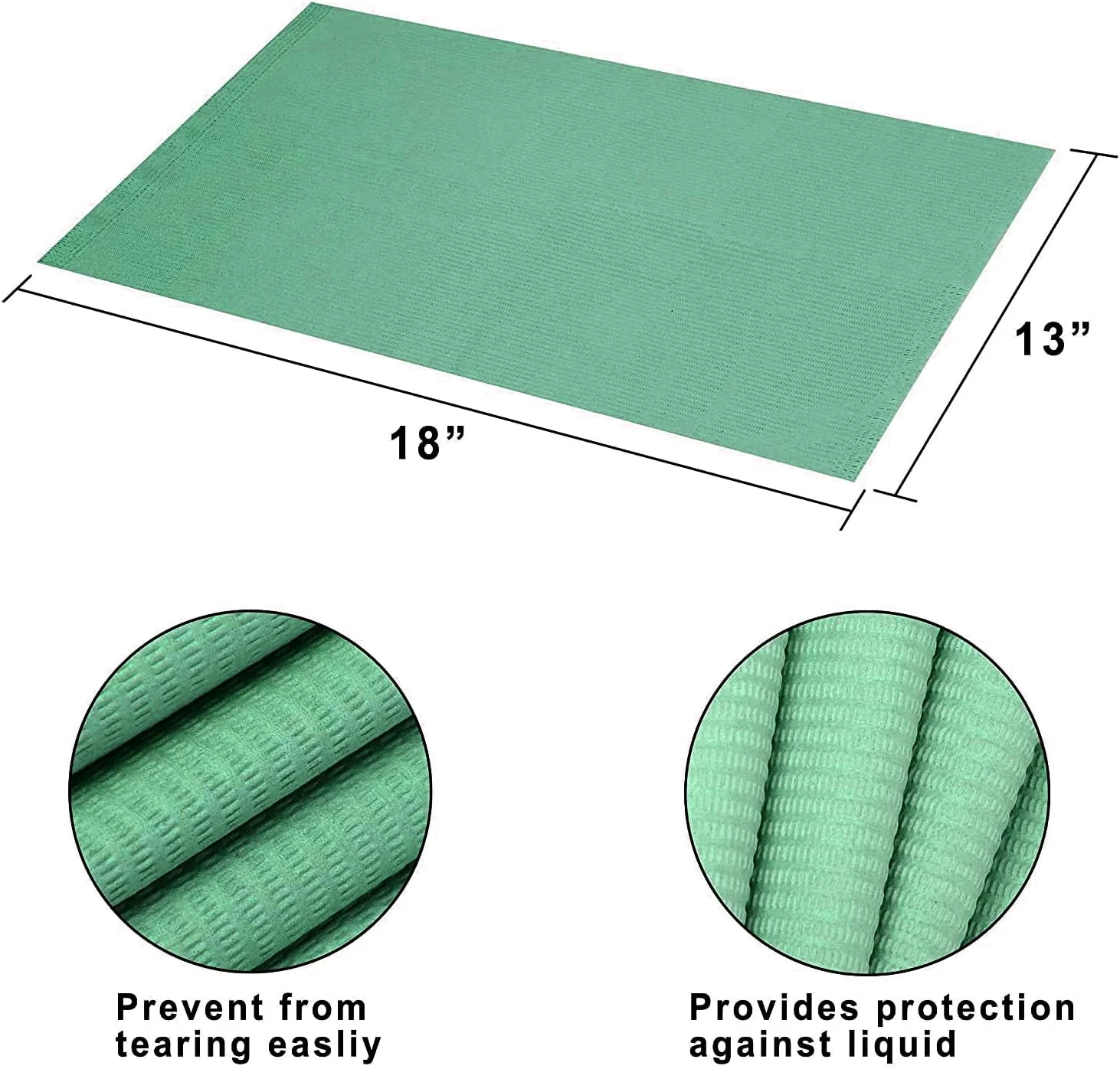 پیشبند دندانپزشکی 125 عددی، پیشبند یکبار مصرف سفید دندانپزشکی، پیشبند ضد آب 3 لایه، روکش میز نرم و مقاوم در برابر مایعات برای بیمار دندانپزشک، خالکوبی، پیرسینگ، غذا دادن، 33x45 سانتی متر