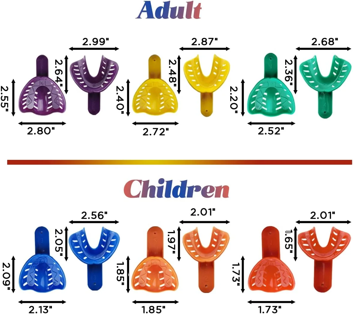 جی‌اکس‌اکس‌ام‌ای ۱۲ عددی قالبگیری دندان در ۶ سایز مختلف برای بزرگسالان/کودکان، نگهدارنده دندان پلاستیکی، لوازم جانبی دندانپزشکی برای ابزارهای دهانی