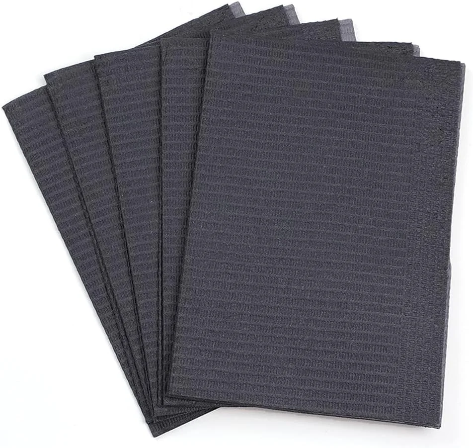 25 عدد پیش بند یکبار مصرف تاتو، پیش بند دندانپزشکی 3 لایه، پیش بند بیمار، روکش میز تاتو، پد تمیز کننده، روکش سینی تاتو، مت تاتو (مشکی)