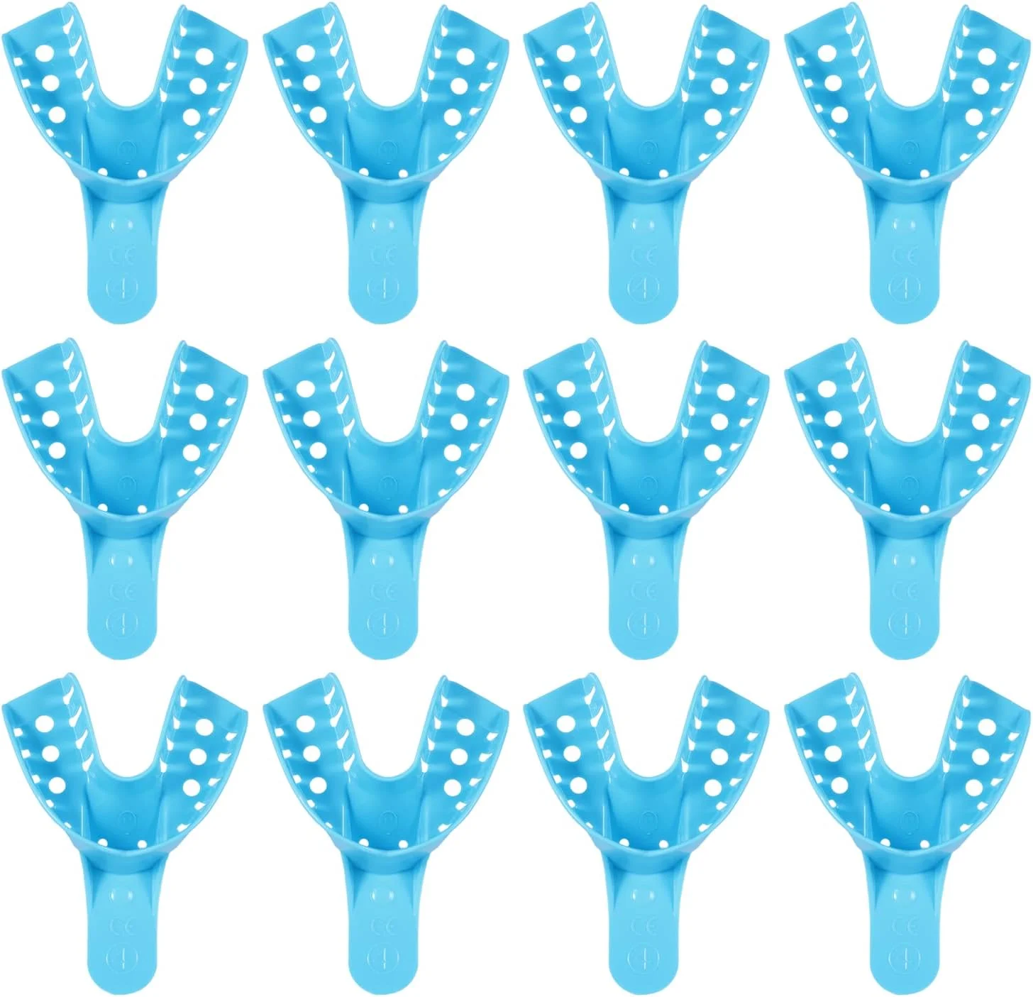 قالب های دندانی JMU، بسته 12 عددی قالب های یکبار مصرف سوراخ دار اتوکلاو، 4 عدد پایین متوسط